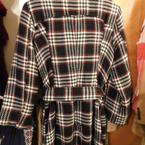 BB Dakota Wool Plaid Button Up Belted Coat - Picture 2 of 7